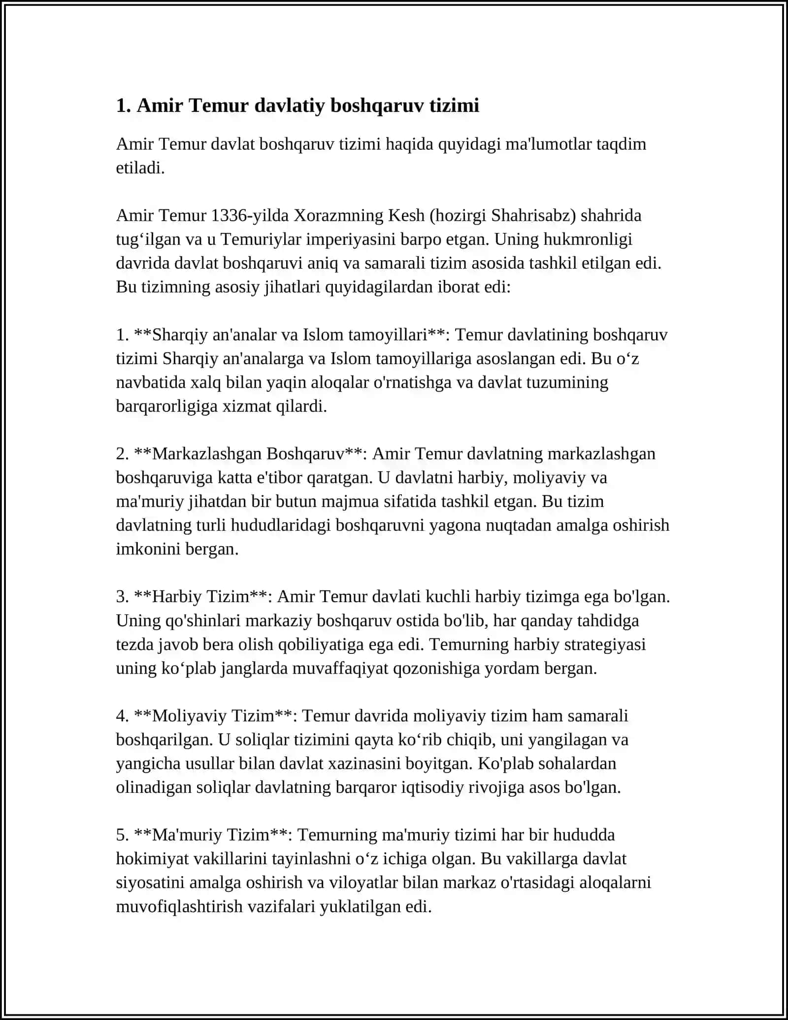 AMIR TEMUR BUYUK DAVLAT ARBOBI 3
