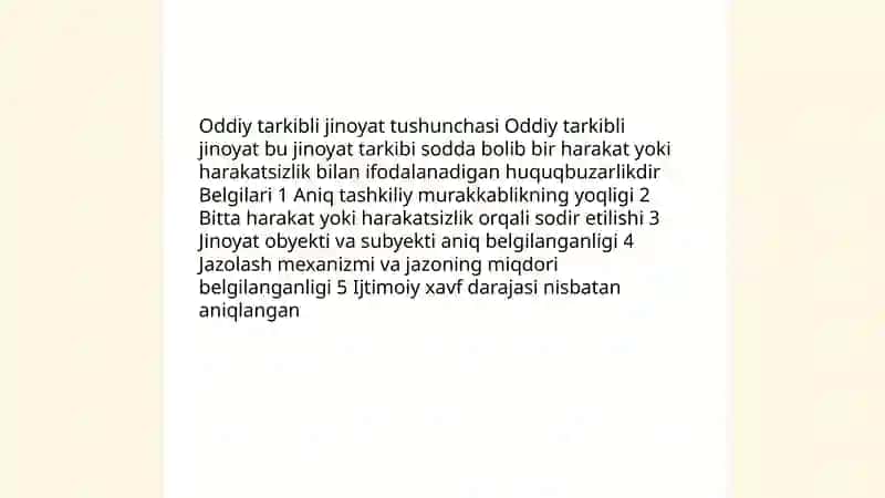 Oddiy tarkibli jinoyatlar tushunchasi turlari 3