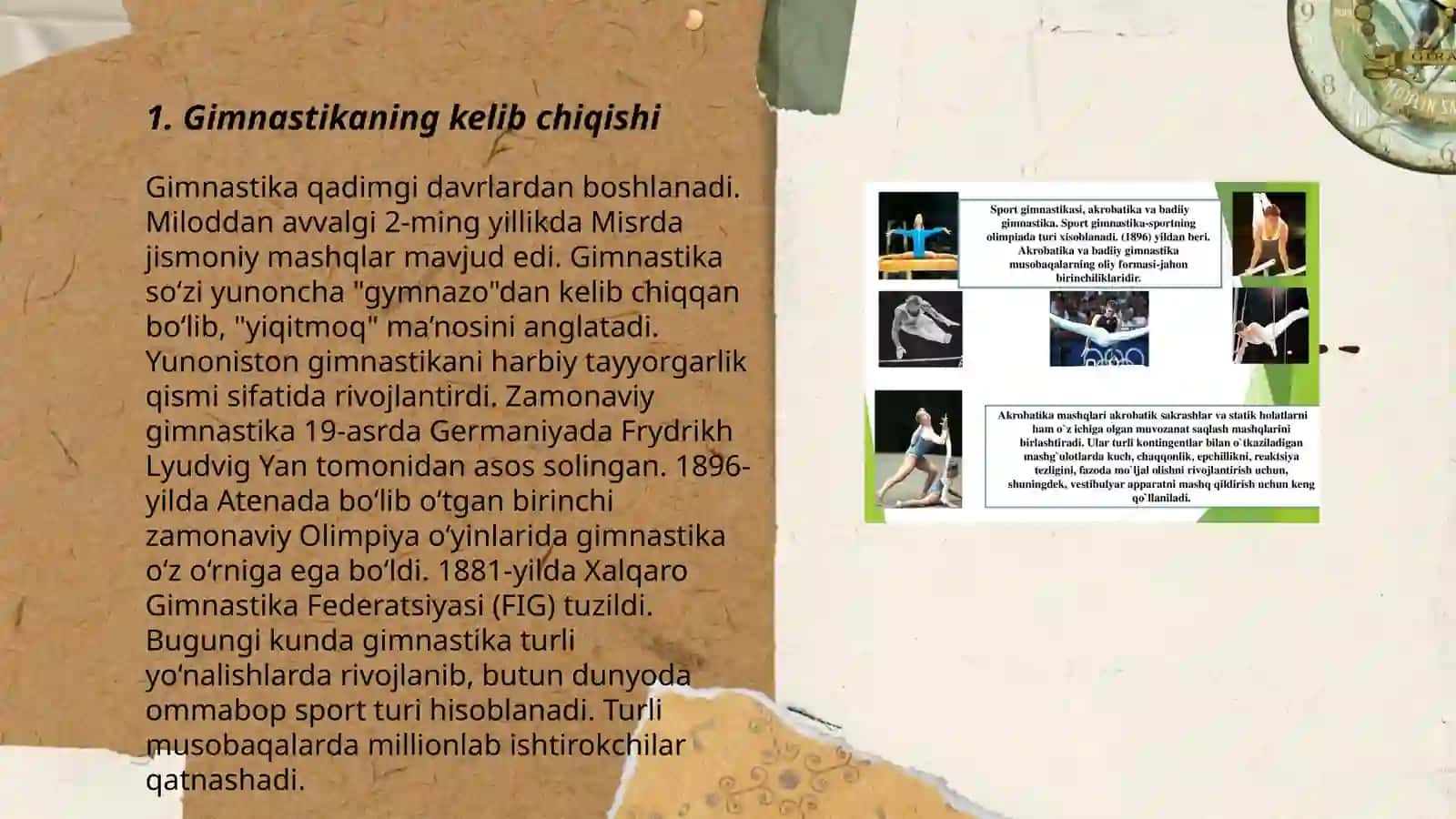 Gimnastikaning rivojlanish tarixi va uning turlari 3