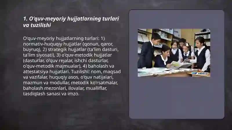 Boʻlajak oʻqituvchilarning oʻquv meyoriy hujjatlar ish yuritishi 3