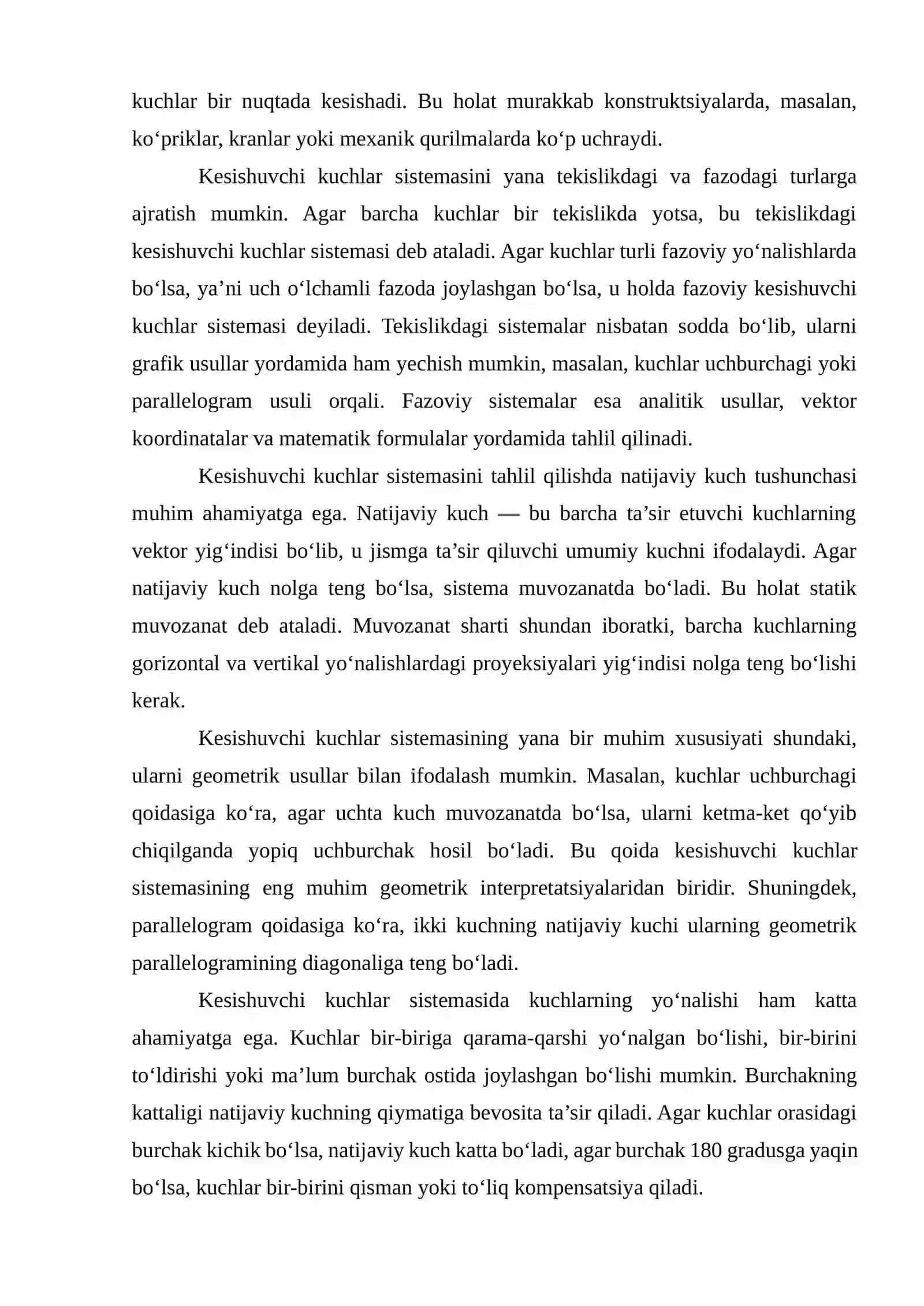 Kesishuvchi kuchlar sistemasi va ularning turlari, uch kuchning muvozanati haqida teorema 3