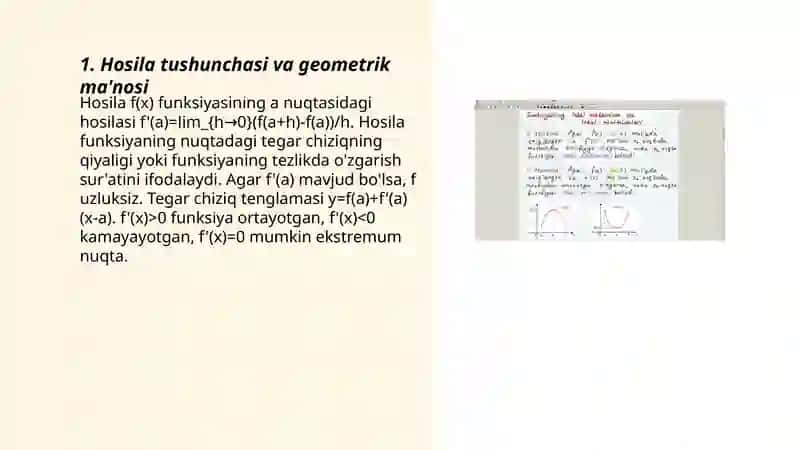 Funksiyani hosilasi yordamida tekshirish va grafigini yasash 3