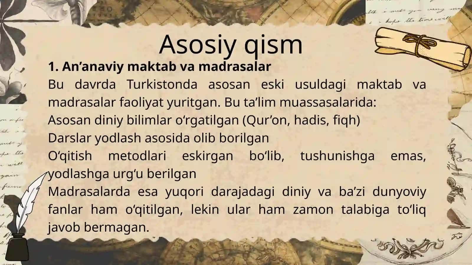 XIX asrning 2-yarmi – XX asr boshlarida Turkiston o‘lkasida tarbiya, maktab va pedagogik fikrlar 3