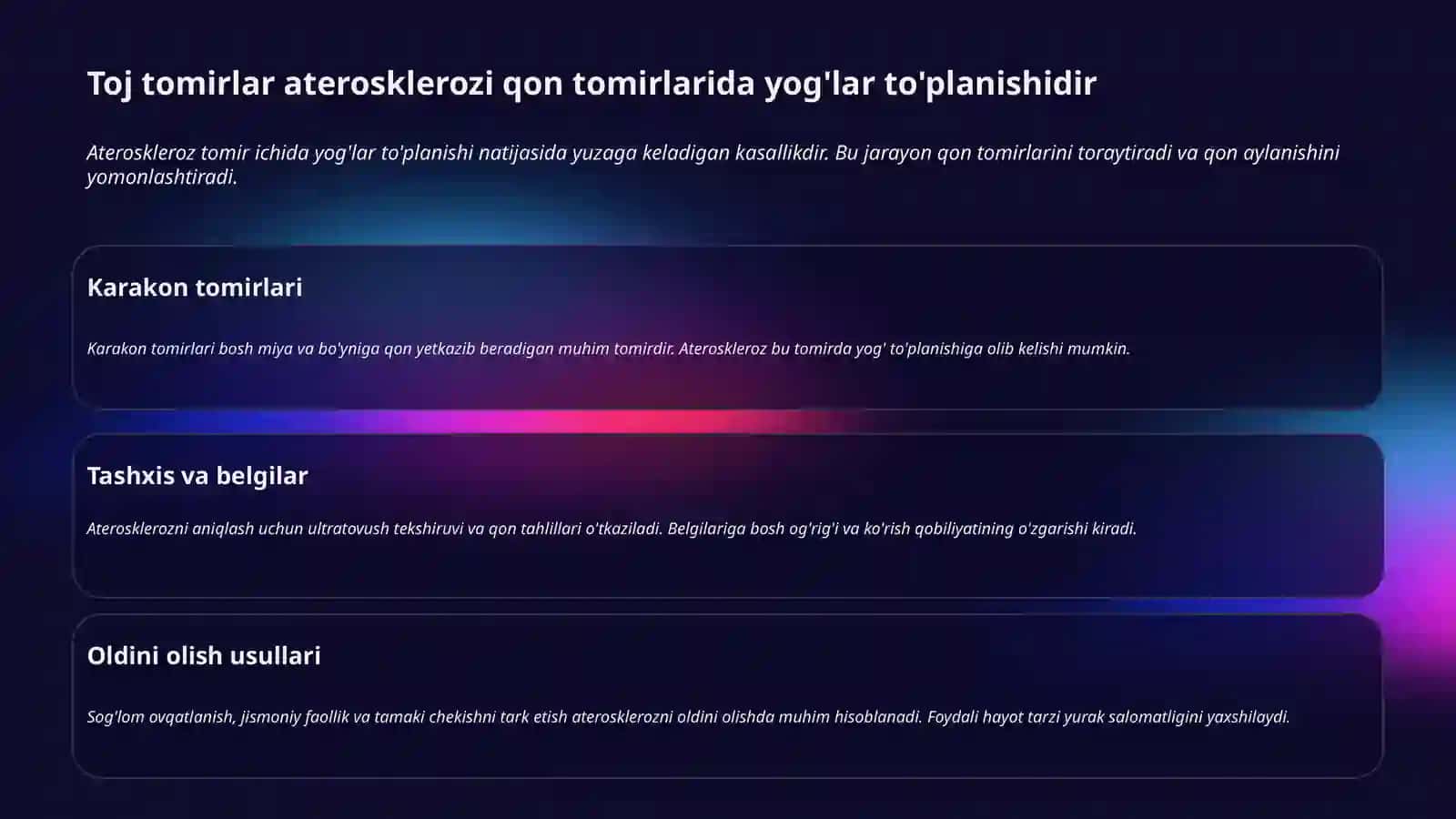 Toj tomirlar aterosklerozi 3