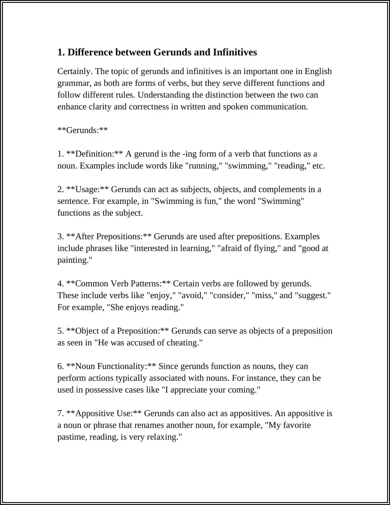 GERUND AND INFINITIVE 3