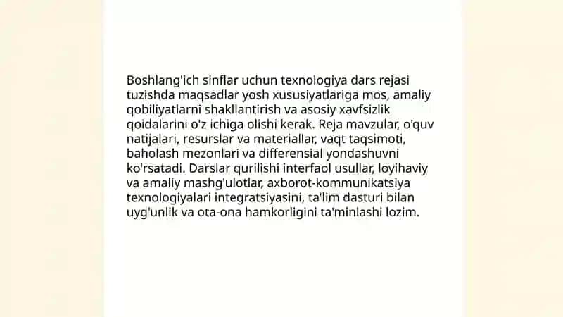 Boshlang'ich sinflarda texnologiya darslari uchun ishlanmalar tayyorlash 3