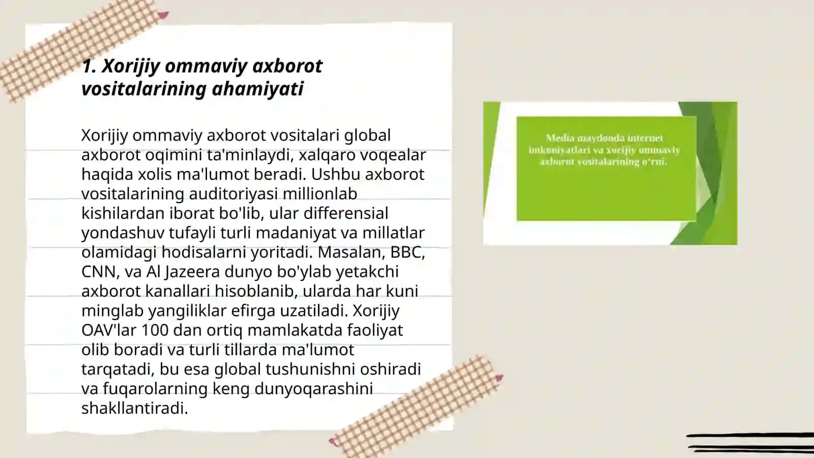 Xorijiy ommaviy axborot vositalarining media makondagi oʻrni 3