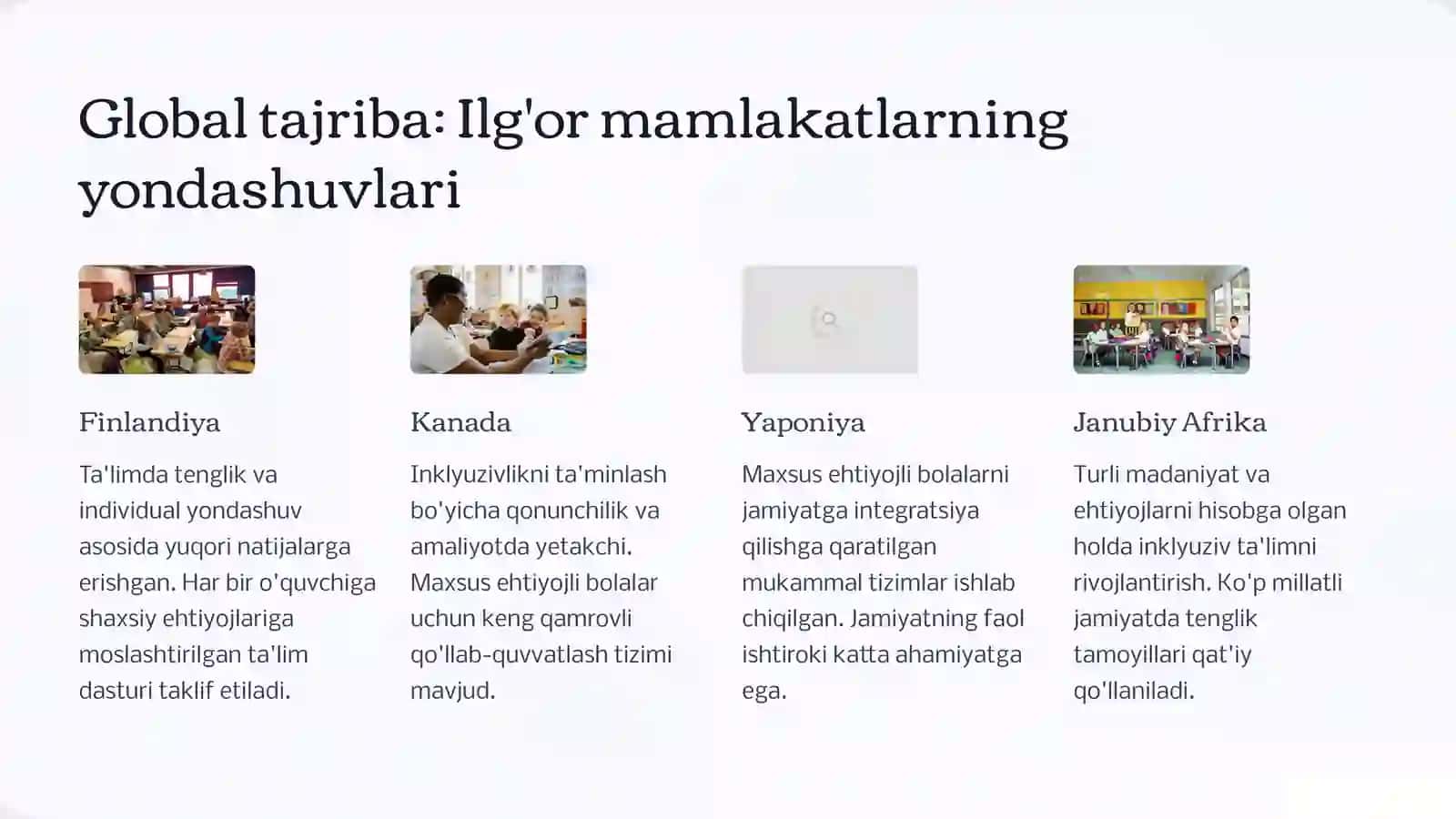 Inklyuziv ta'limning butun jahonda etirof etilishining mohiyati va bu ta'lim tizimining hammasi uchun ochiqligi 3