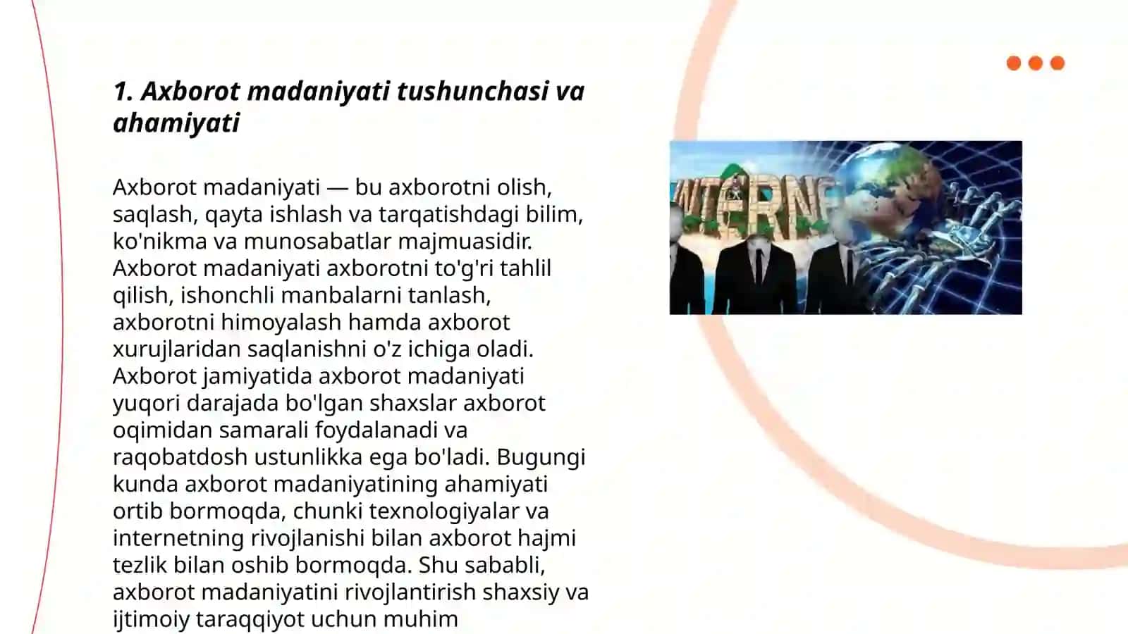 Globallashuv davrida axborot madaniyati zarurati 3
