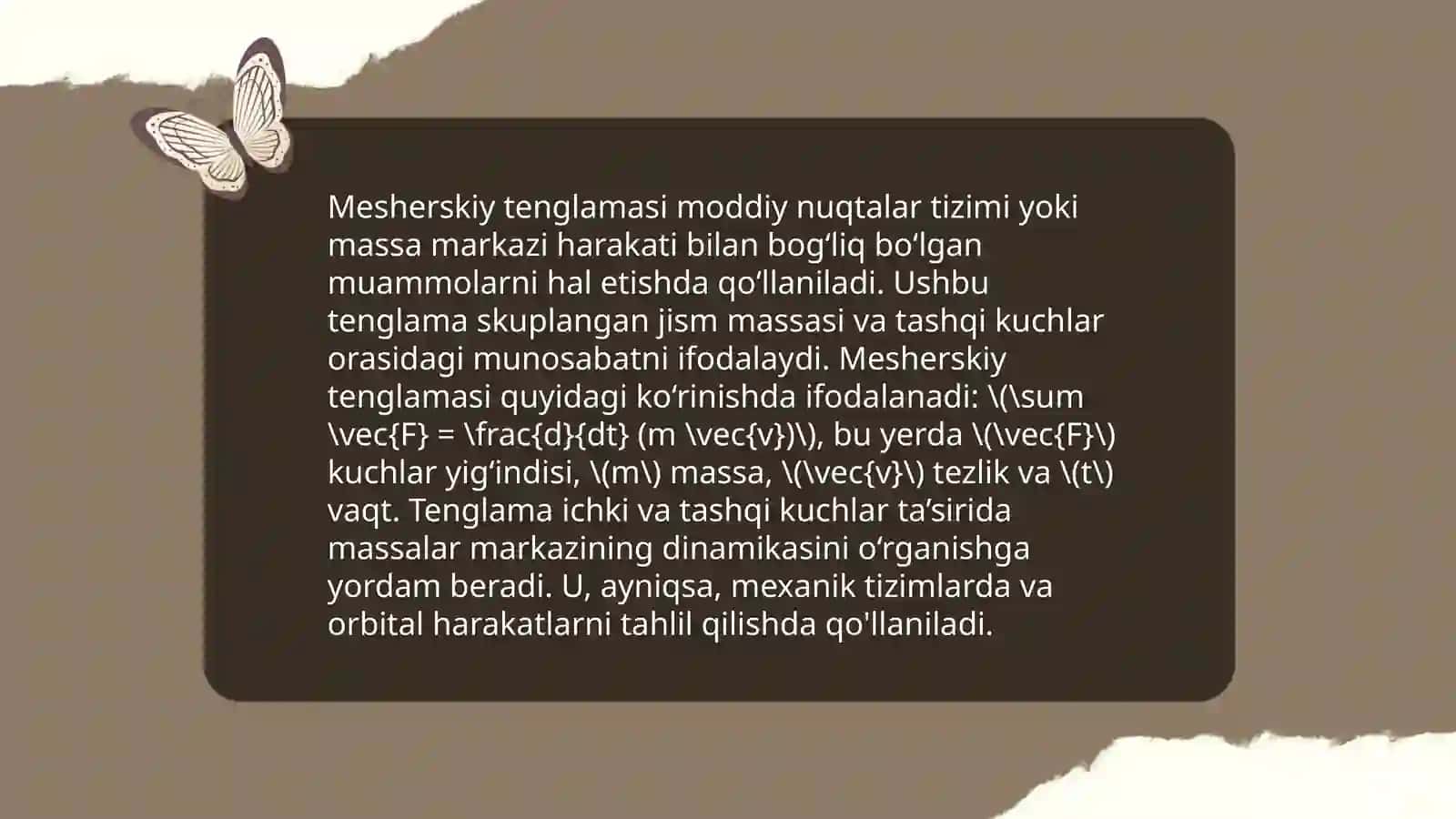 Mesherskiy tenglamasi 3