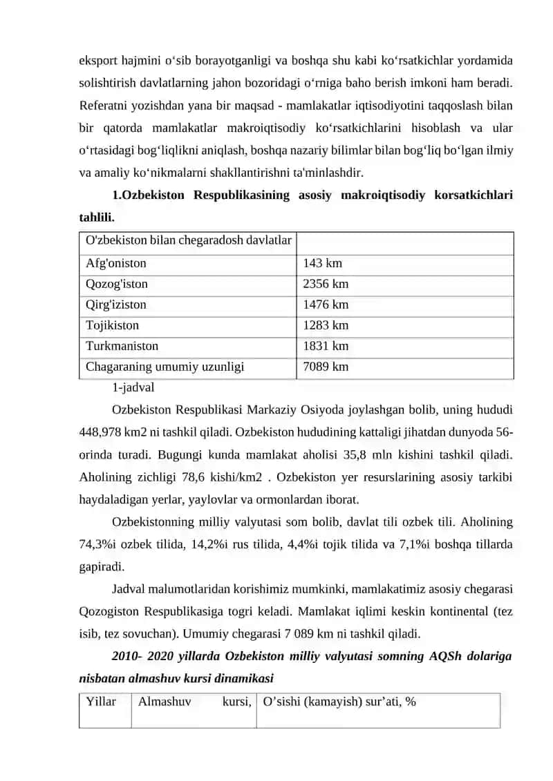 O'zbekiston Respublikasi YaIM dinamikasi va tarkibi tahlili 3