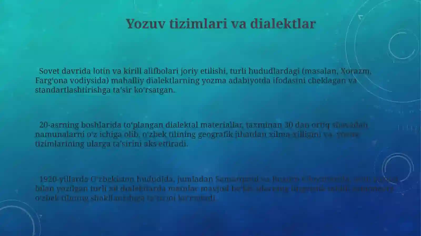 Mustaqillikka qadar boʻlgan oʻzbek dialektologiyasi 3