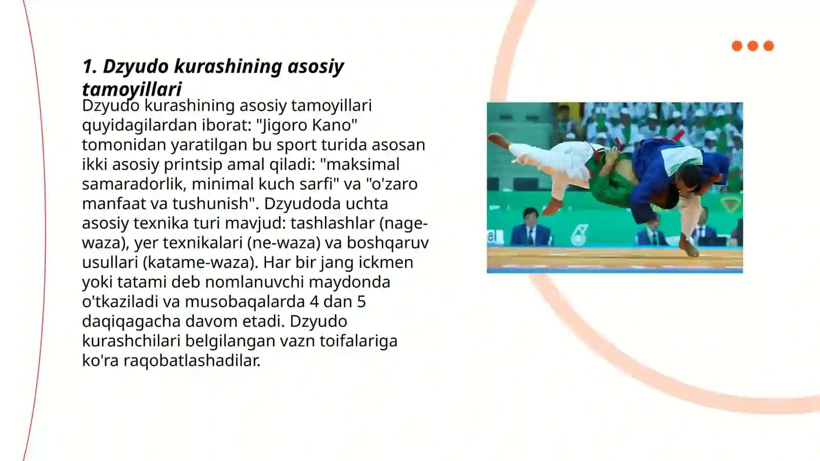 Dzyudo kurashida mashgʻulotlarni tashkil qilish 3