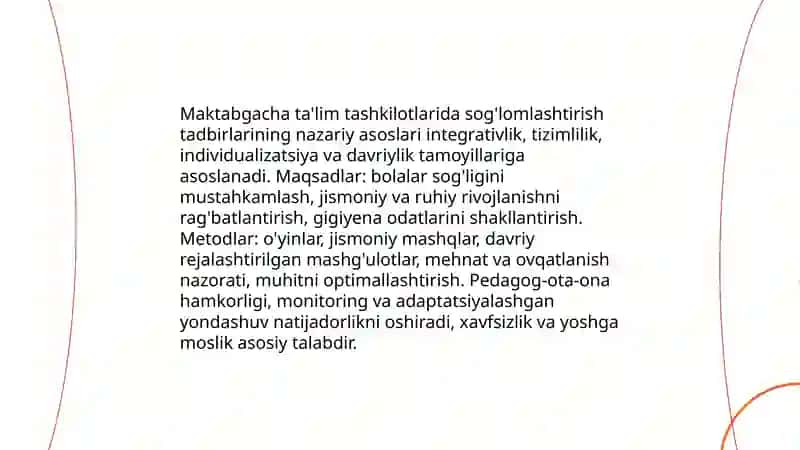 Maktabgacha talim tashkilotlarida sog'lomlashtirish 3
