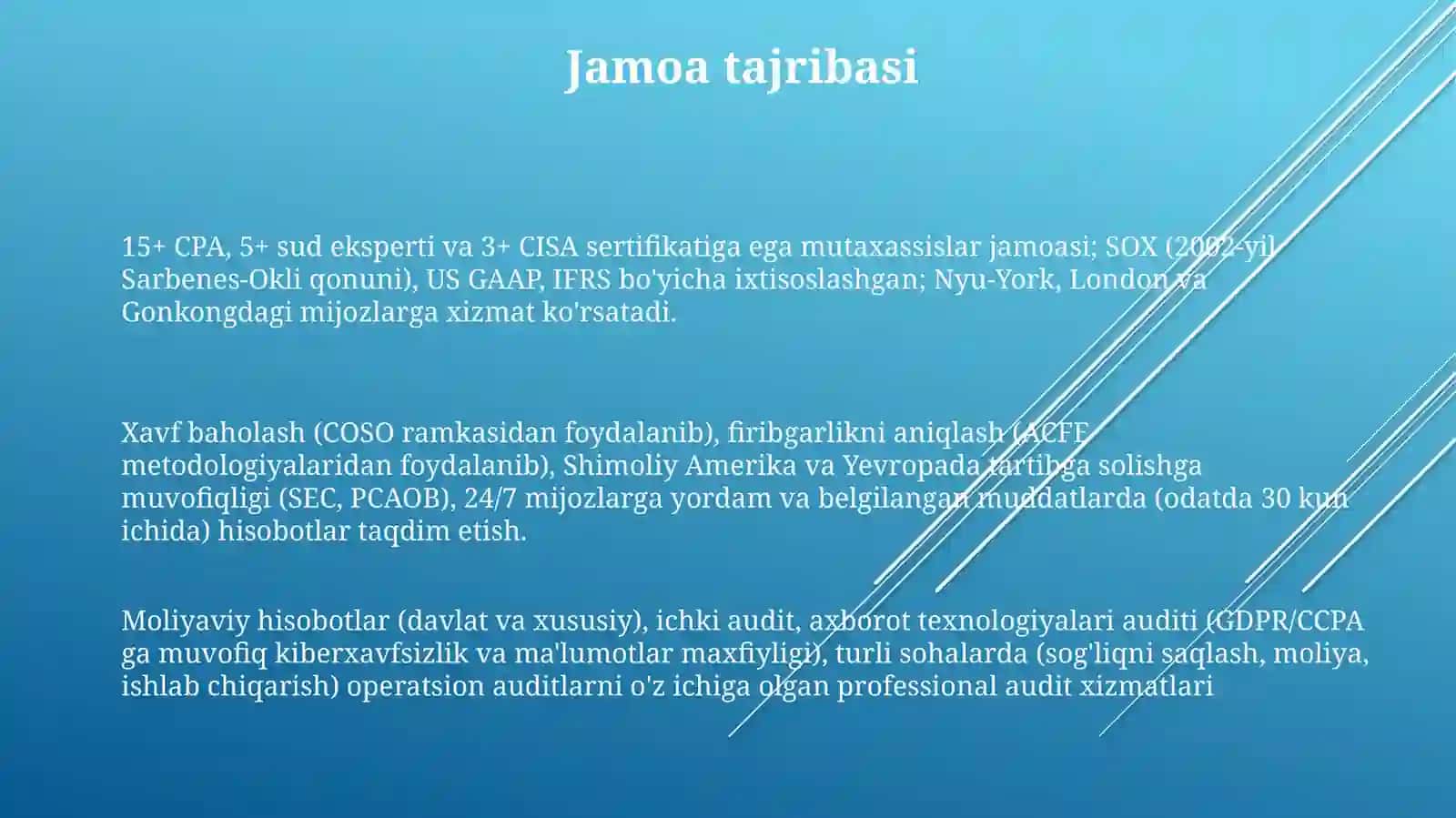 Auditorlik tashkilotining professional xizmatlari 3