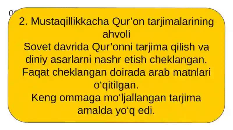 Mustaqillik yillarida Qurʼonning oʻzbek tiliga tarjima qilinishi va tafsilotlari 3