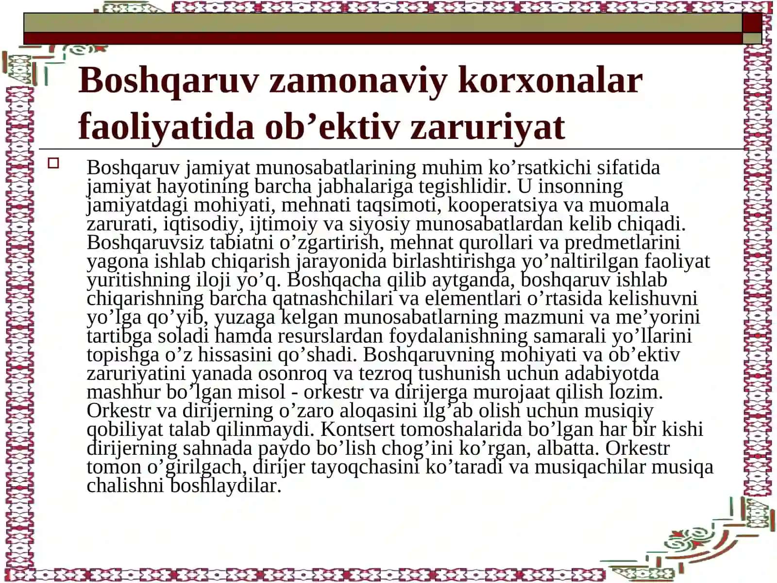 Korxonalarda ishlab chiqarishni tashkil etish va boshqarish 3