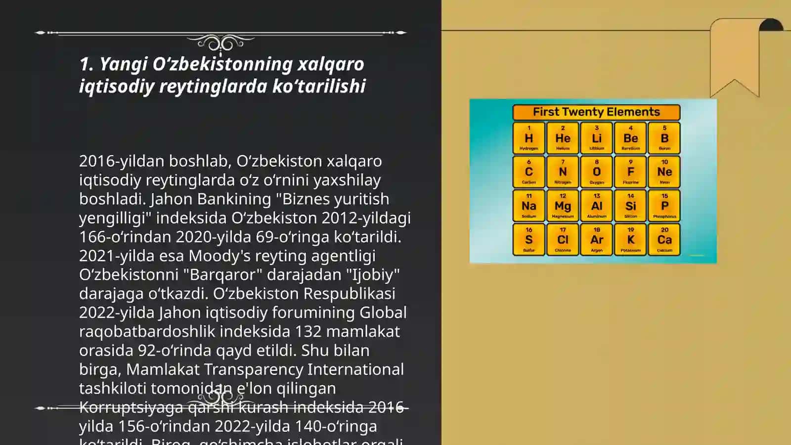 Yangi O‘zbekistonning xalqaro iqtisodiy reytinglarda ko‘tarilishi 3