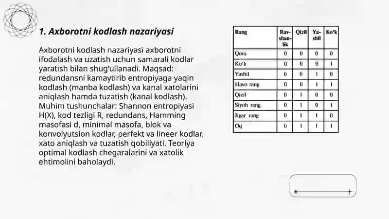 Axborotni kodlash va qayta ishlash jarayoni 3