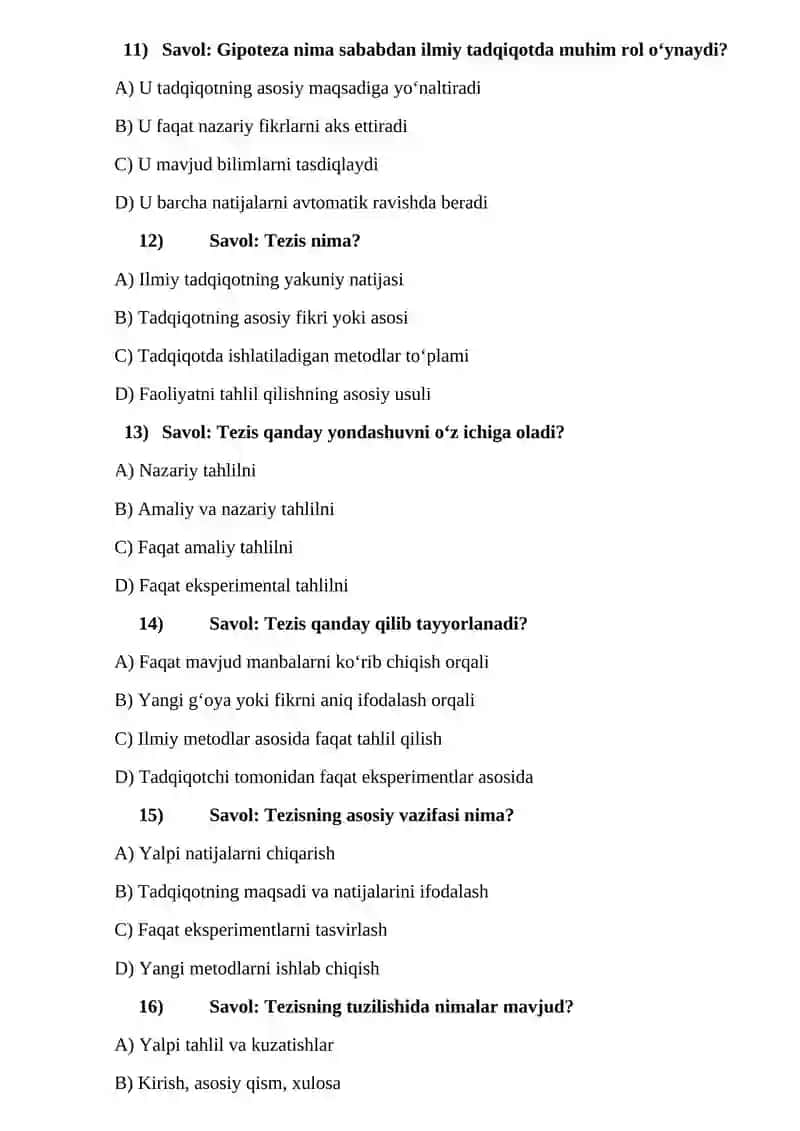 audit test savollar va javoblari 3