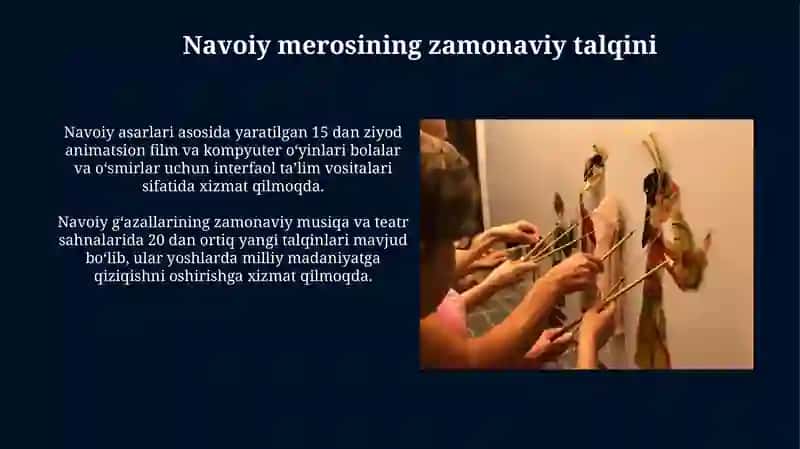Mavzu: Alisher Navoiyning ijodiy merosi targ'iboti-barkamol avlod tarbiyasi asosi sifatida 3