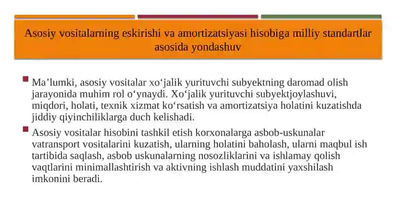Qurilish tashkiloti misolida asosiy fondlarni amortizatsiyasi va eskirishi 3
