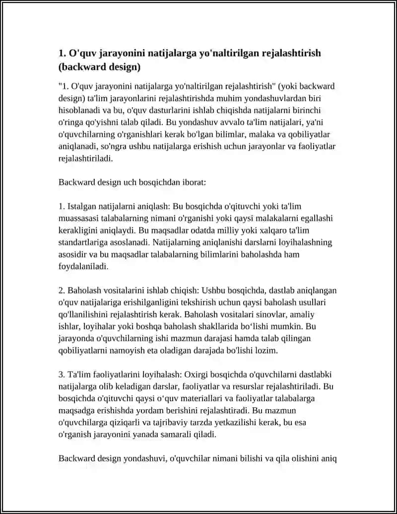 O'quv jarayonini rejalashtirishga nisbatan yondashuvlar 3