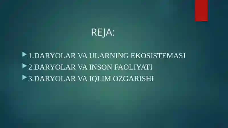Daryolar va ularning ekosistemasi 3