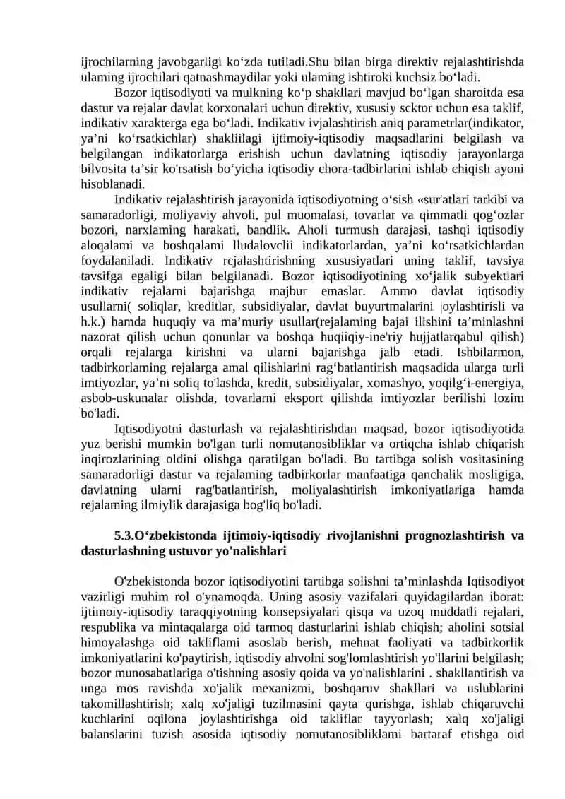 IJTIMOIY-IQTISODIY RIVOJLANISHNI DASTURLASH, PROGNOZLASHTIRISH VA REJALASHTIRISH 3