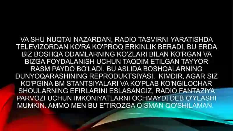Radio va televideniya – tezkor va ommaviy axborot vositasi sifatida 3