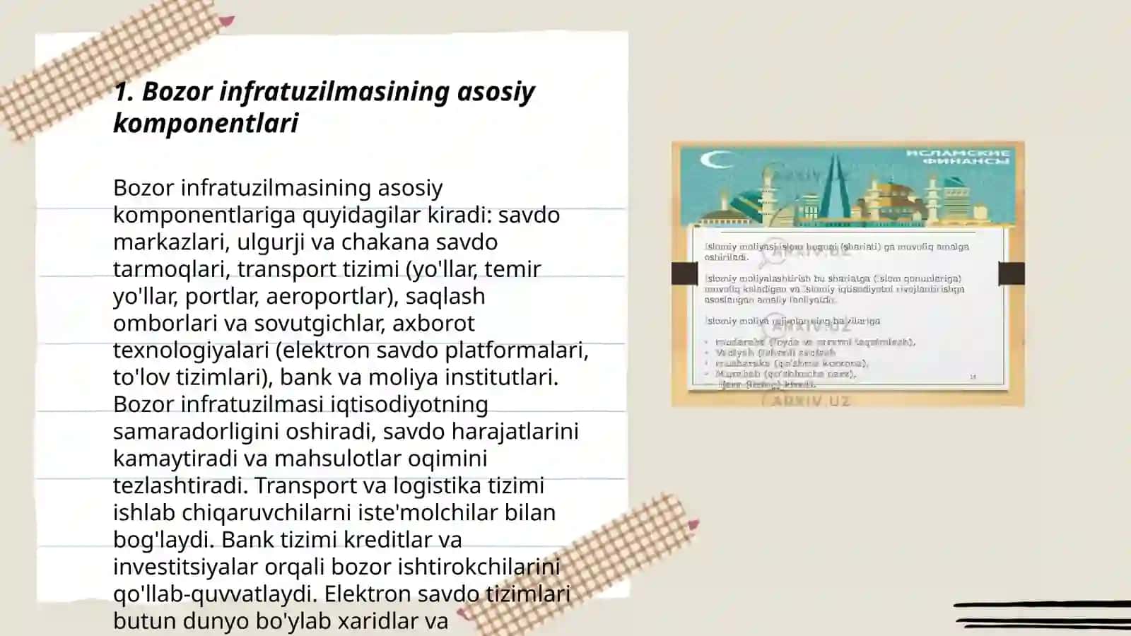 Bozor infratuzilmasining asosiy komponentlari 3