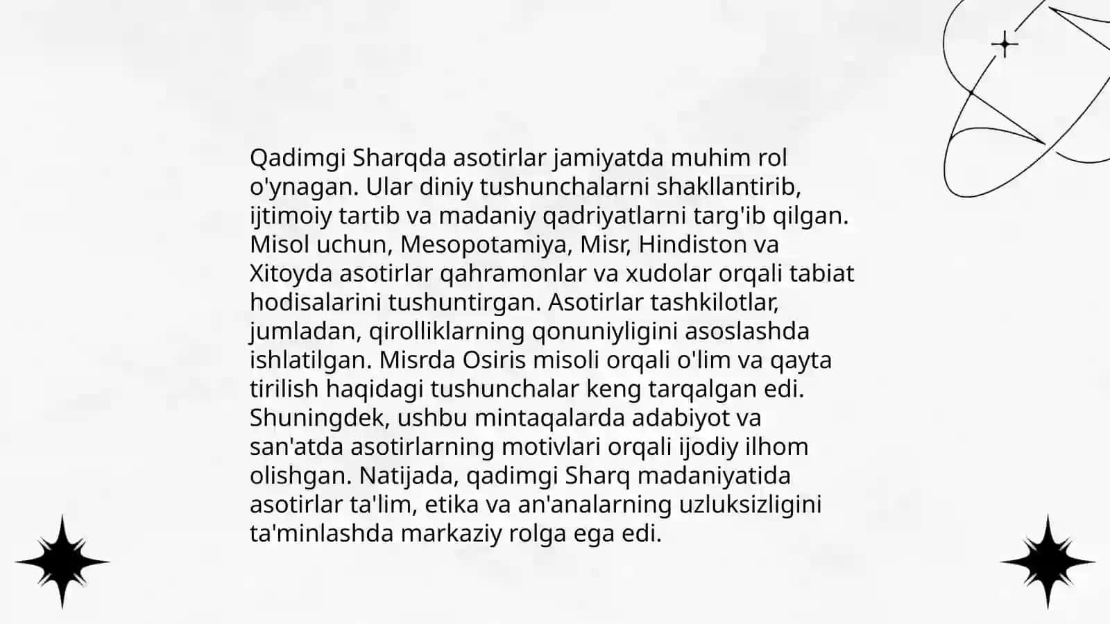 Qadimgi sharqda Asotiriy tasavvurlar va falsafiy bilimlarning paydo bo’lishi 3