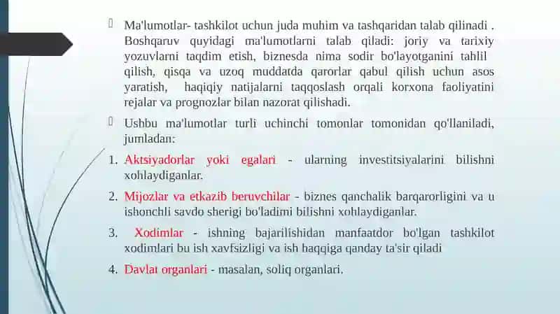Biznesda axborot texnologiyalari va axborot tizimi 3