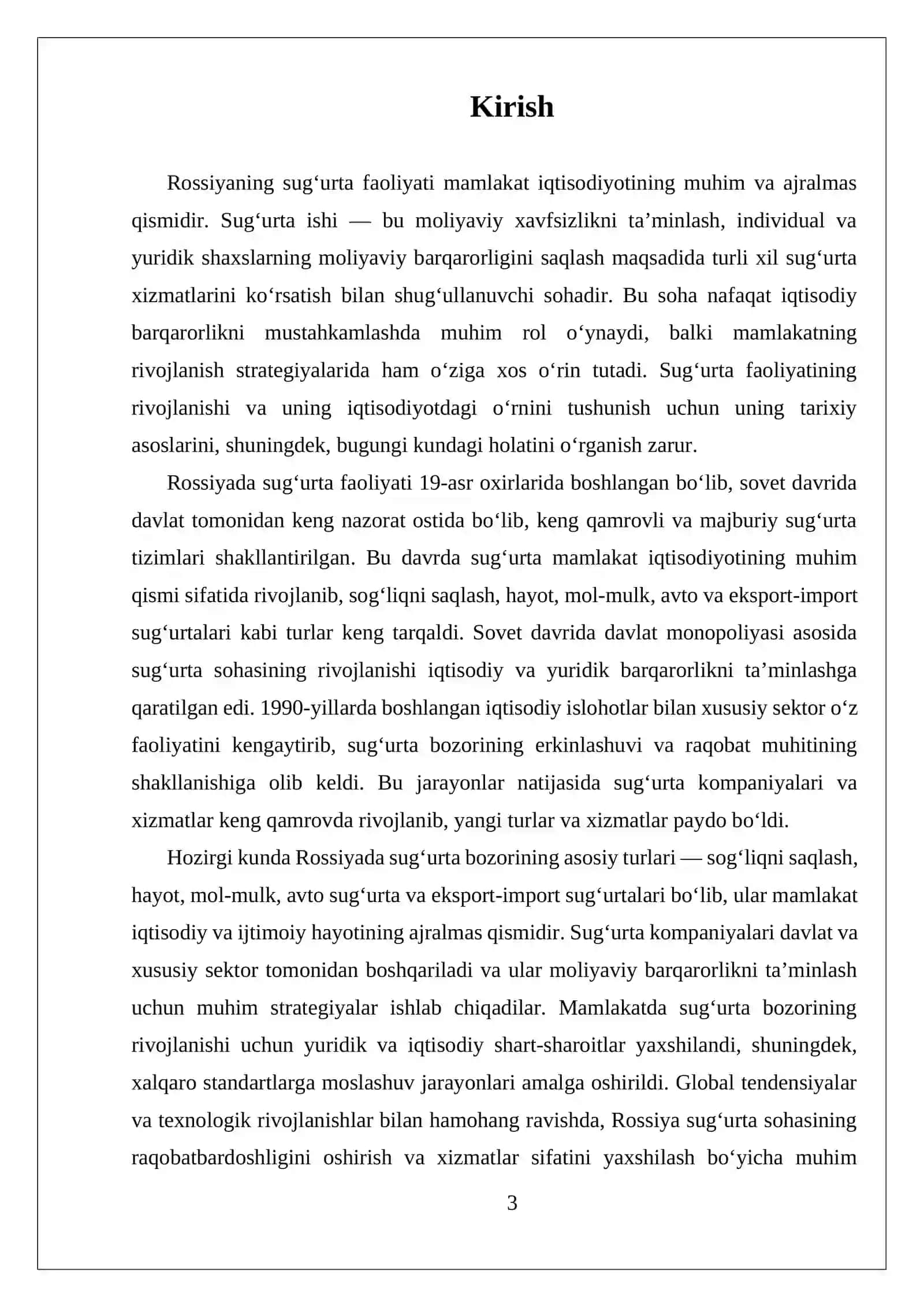 Rossiyaning sug'urta faoliyati 3