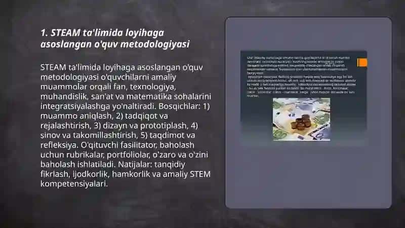 STEAM ta'limida loyihaga asoslangan ta'lim texnologiyasi 3