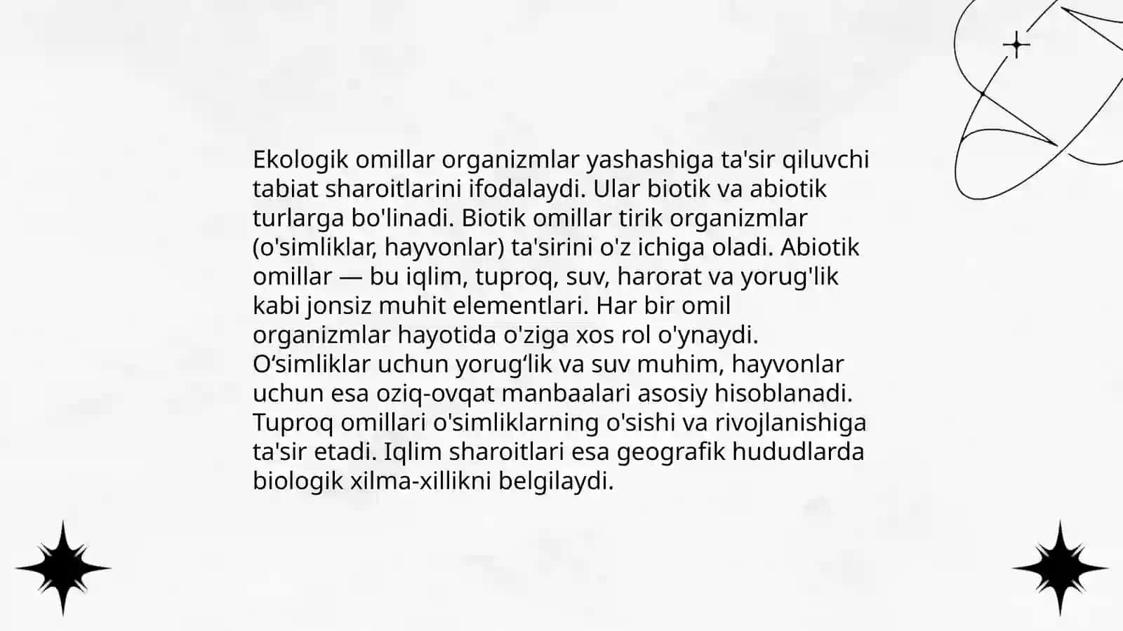 Ekologik omillar, ekologiyani inson hayotiga tasiri 3