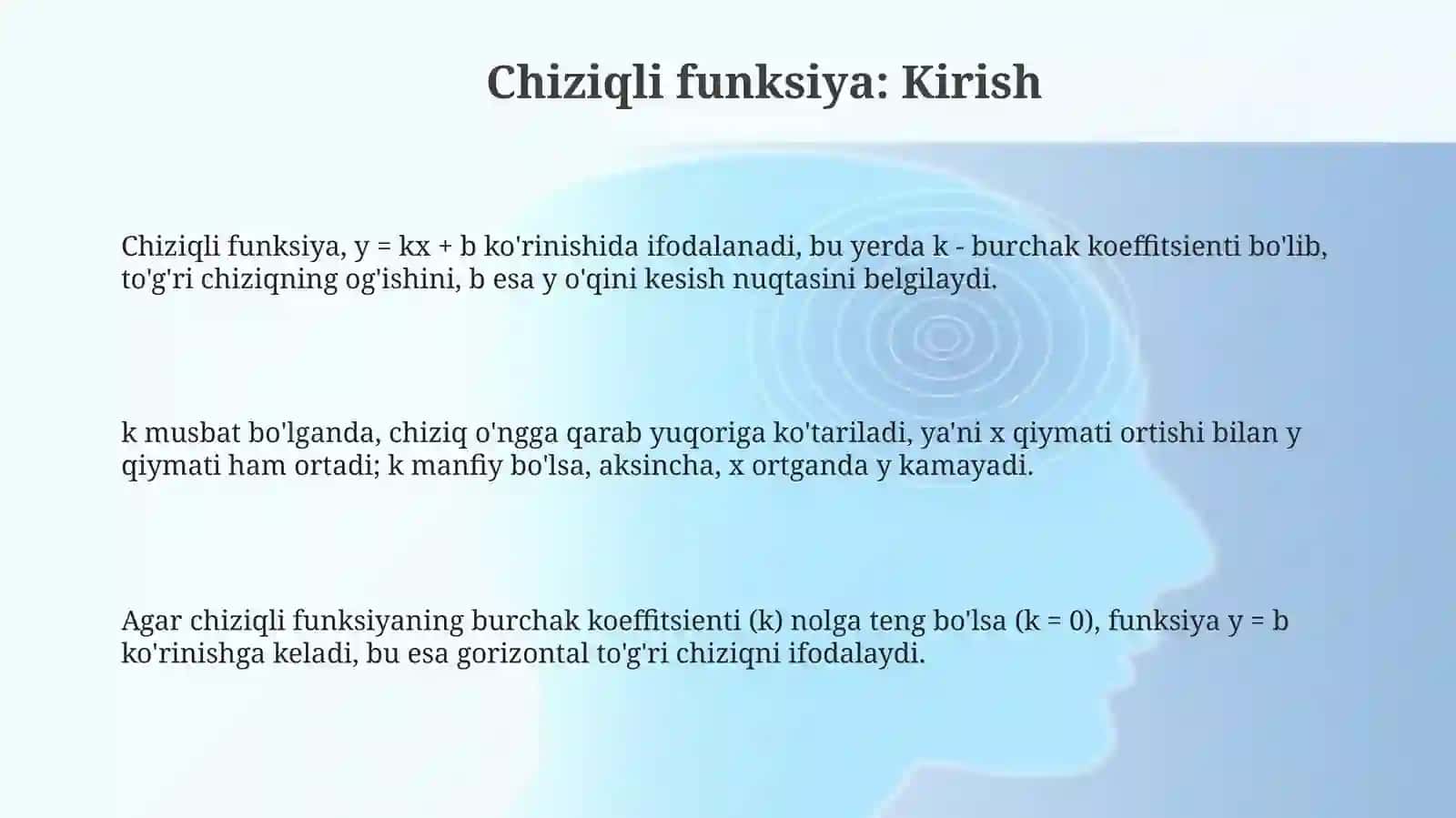 Chiziqlifunksiya va uning grafigi 3
