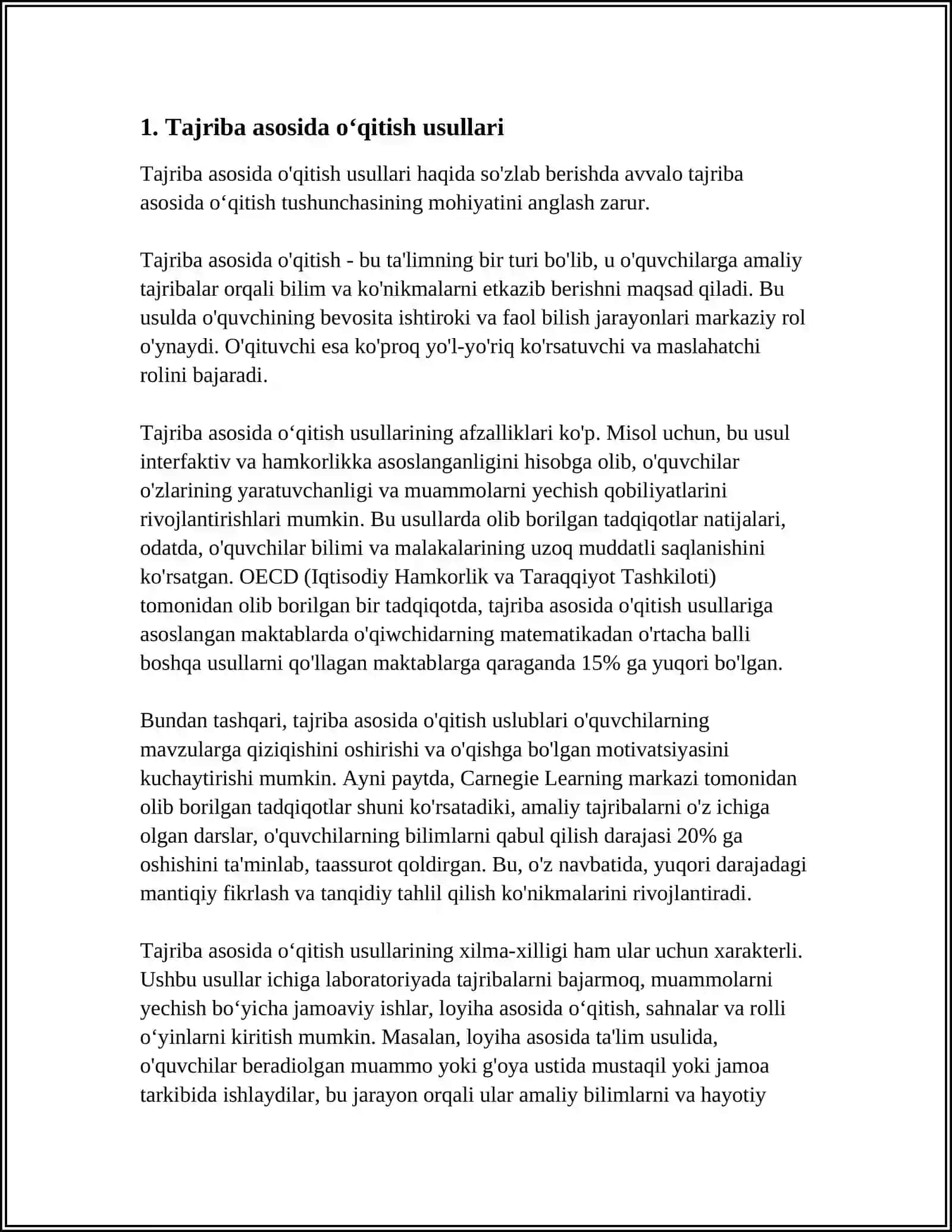 TABIIY FANLAR NAZARIYASI VA METODIKASINI O‘QITISHDA SINIFDAN VA MAKTABDAN TASHQARI ISHLAR 3