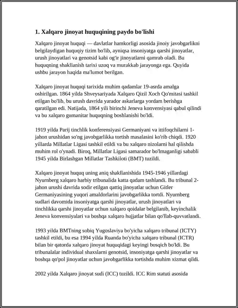 Xalqaro jinoyat huquqining shakllanish va rivojlanish tarixi 3