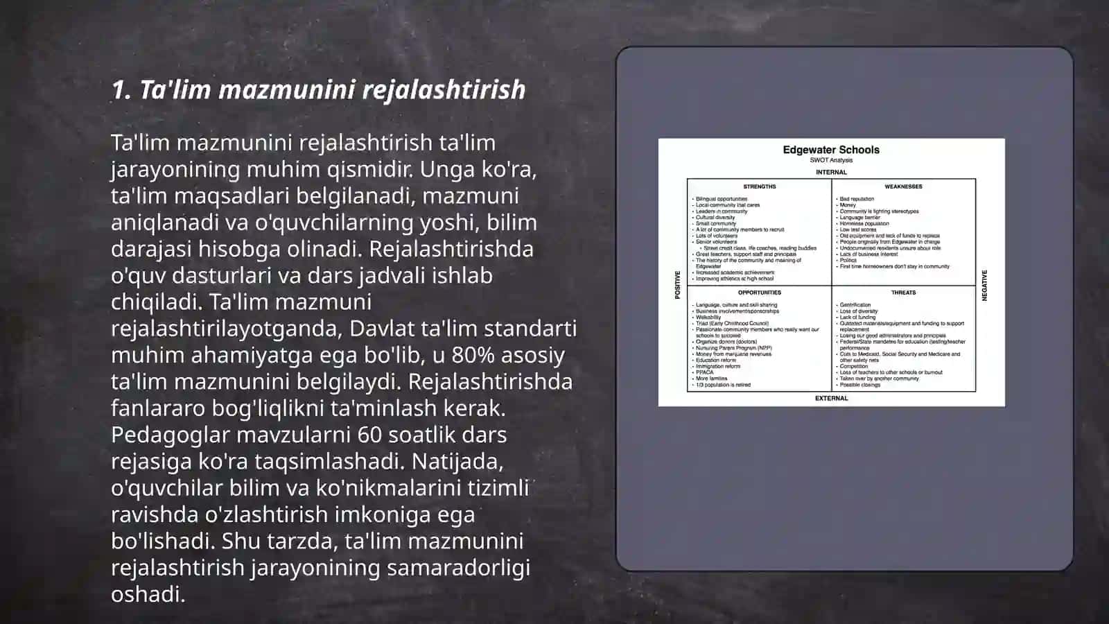 Ta'lim mazmunini rejalashtirish 3