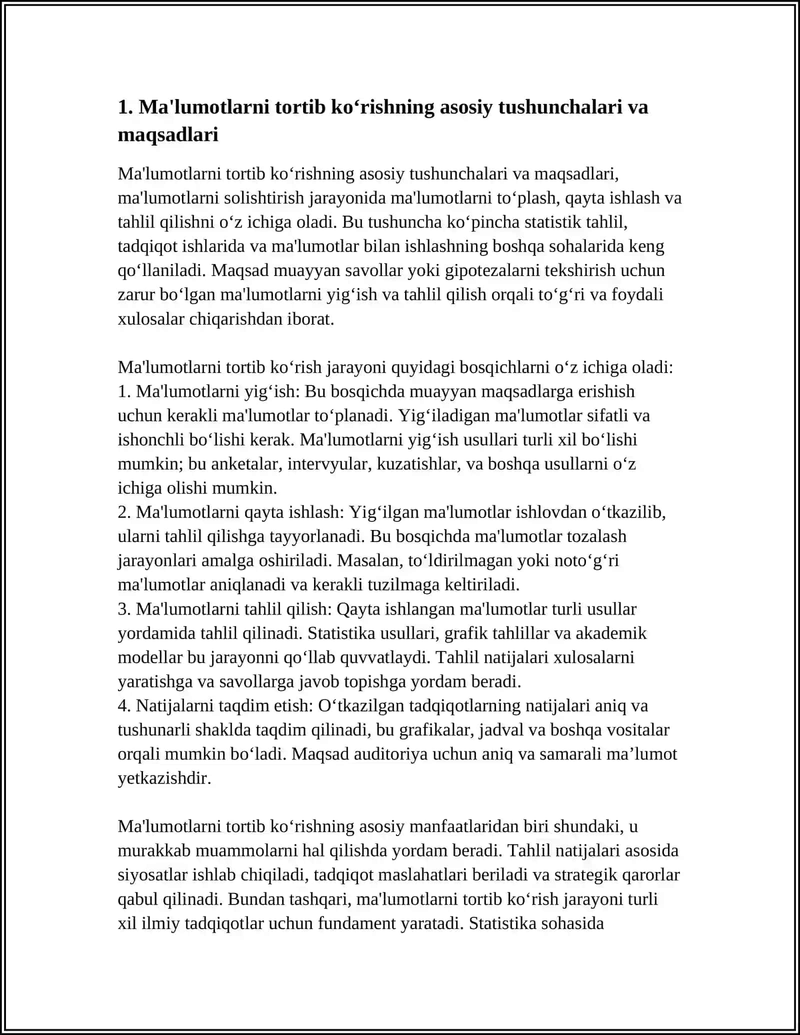 MA'LUMOTLARNI TORTIB KO‘RISH (SOLISHTIRISH) 3