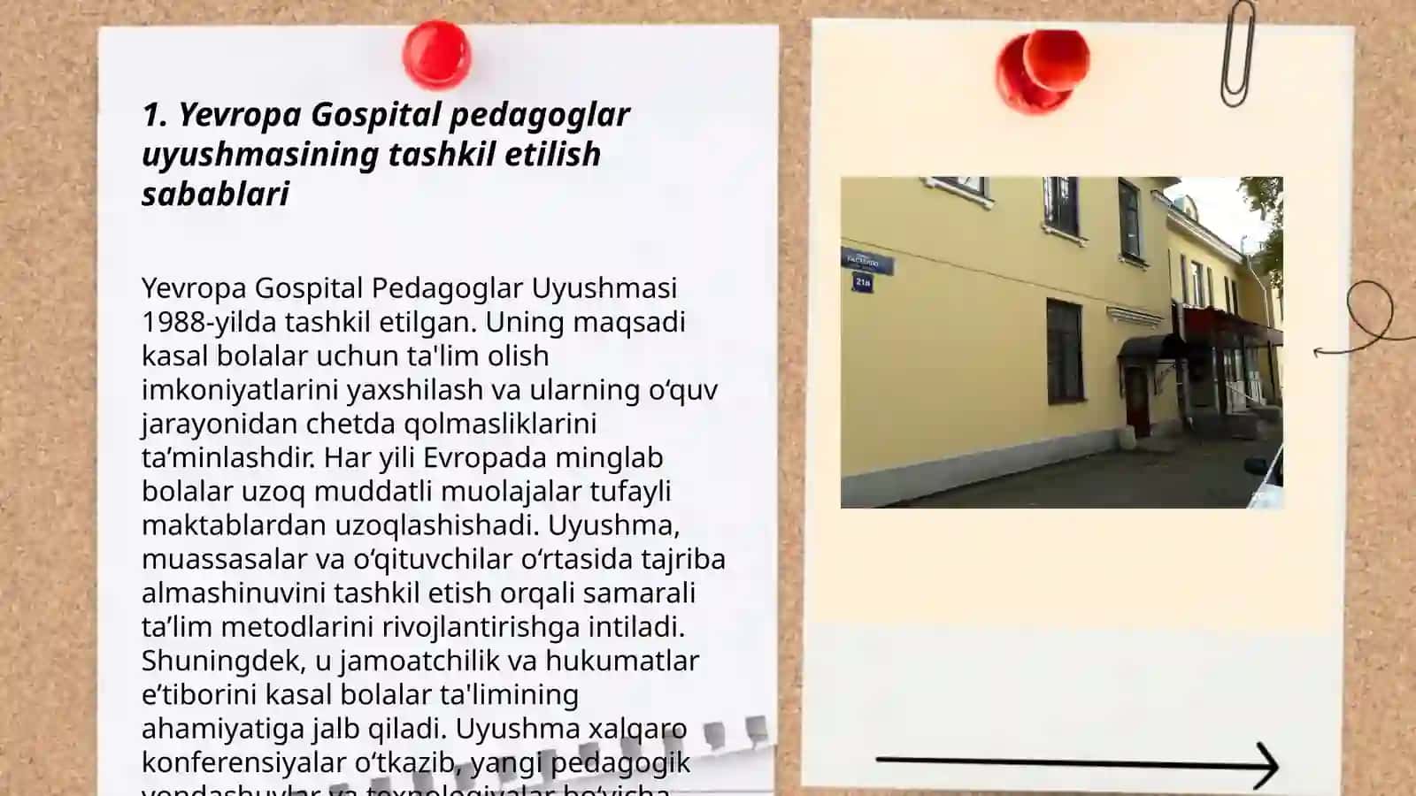 Yevropa Gospital pedagoglar uyushmasi tashkil etilish tarixi 3