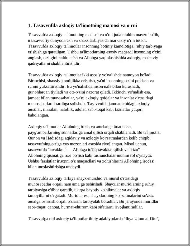 TASAVVUFDA AXLOQIY TA'LIMOTLAR 3