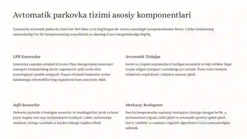 Avtomatik Parkovka Tizimining Ishlash Prinsipi 3