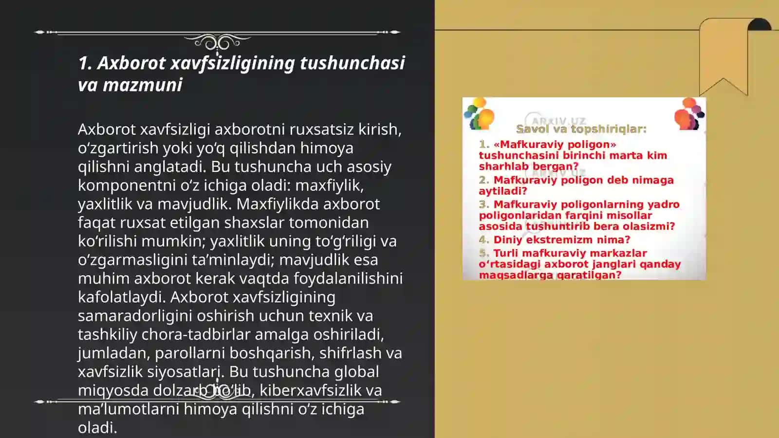 Oʻzbekistonda axborot xavfsizligining maʼnaviy va huquqiy asoslari 3