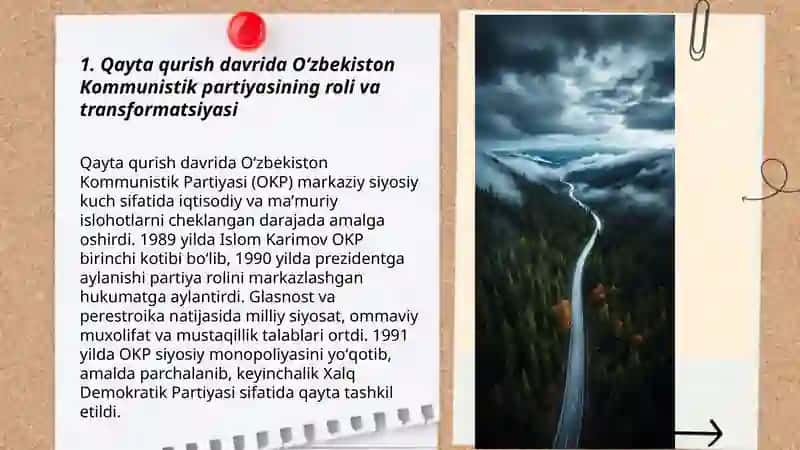 Qayta qurish yillarida Oʻzbekistondagi ichki siyosat 3