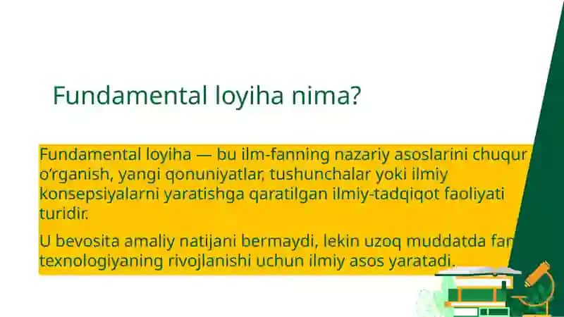 Fundamental loyiha yaratish 3