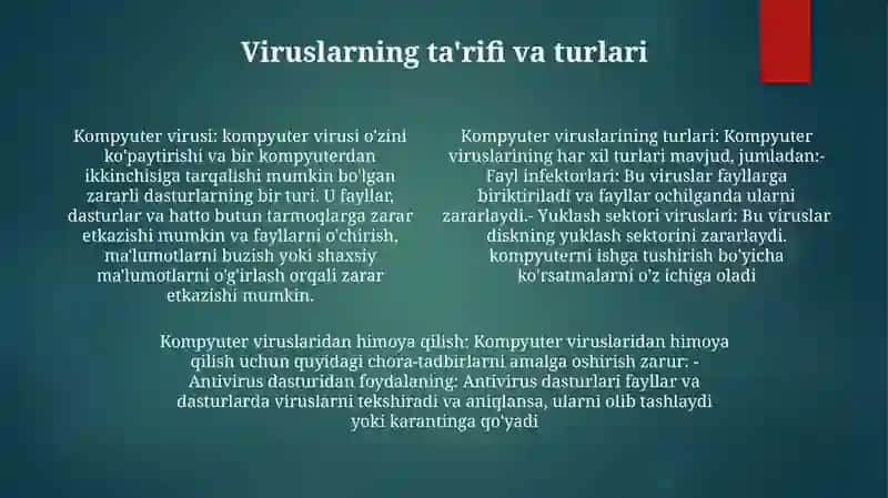 Kompyuter Viruslari Va Virusdan Himoyalash Usullari 3