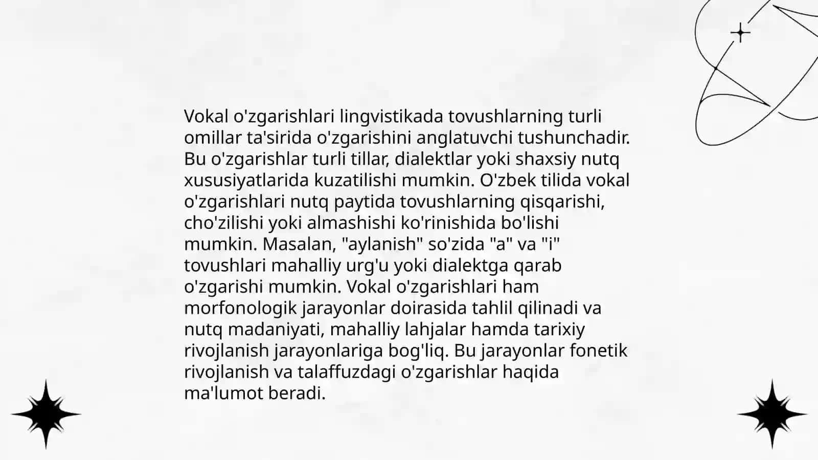 Vokal o'zgarishlari 3