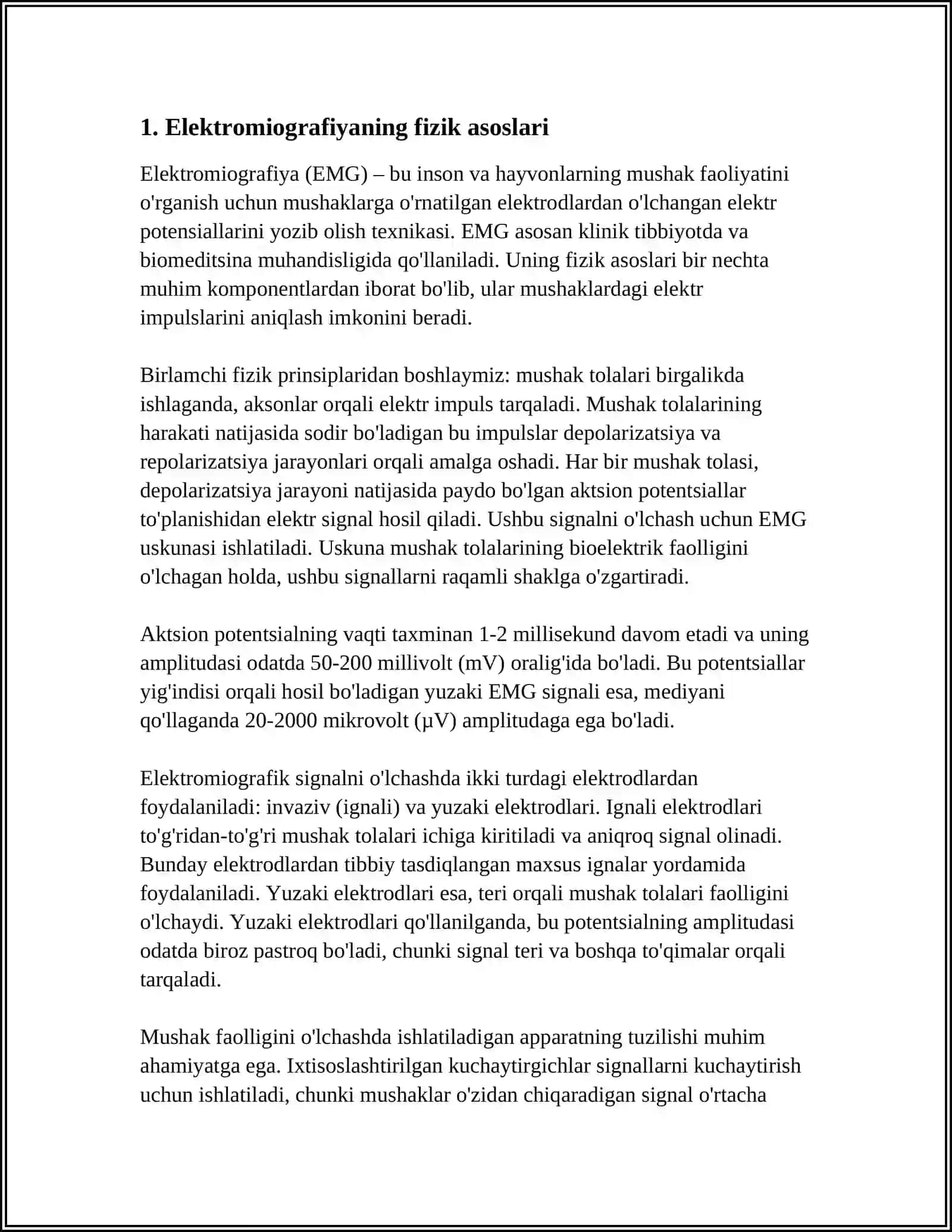 ELEKTROMIOGRAFIYANING FIZIK ASOSLARI 3